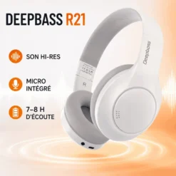 Casque sans fil Deepbass R21 Hi-Res avec microphone intégré - Image 4