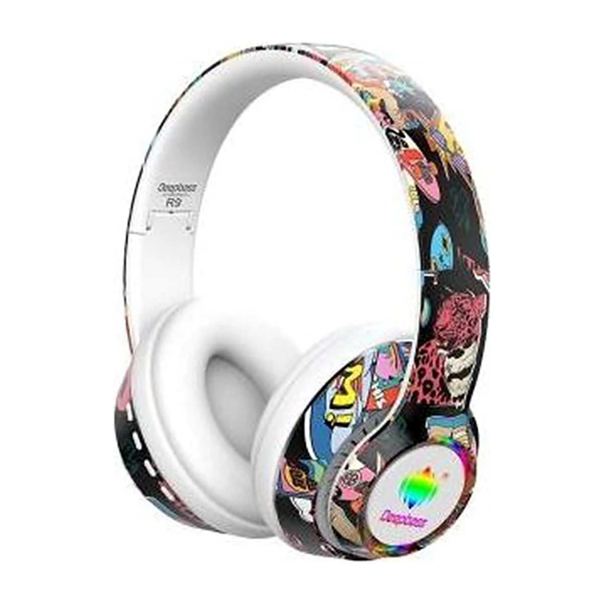 Casque Bluetooth Deepbass R9 pour ordinateur, jeu, Sport, Casque Graffiti, mode, RGB, basse