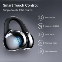 écouteurs Bluetooth sans fil Deepbass AP15 à clip d’oreille haute qualité Noir - Image 4