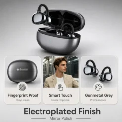 écouteurs Bluetooth sans fil Deepbass AP15 à clip d’oreille haute qualité Noir - Image 6