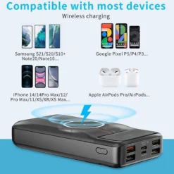 Alternative view of KONFULON Power Bank 20000mAh Wireless, Fast Charge 22.5W USB-C +15W Sans Fil QC 3.0