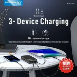 Alternative view of Konfulon Q13Q Power Bank 20000 mAh 22.5W Charge Super Rapide Haute Qualité Noir